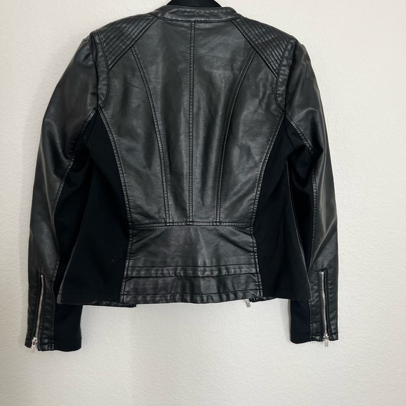 Express Sleek Black Faux Leather Jacket - Picture 8 of 12